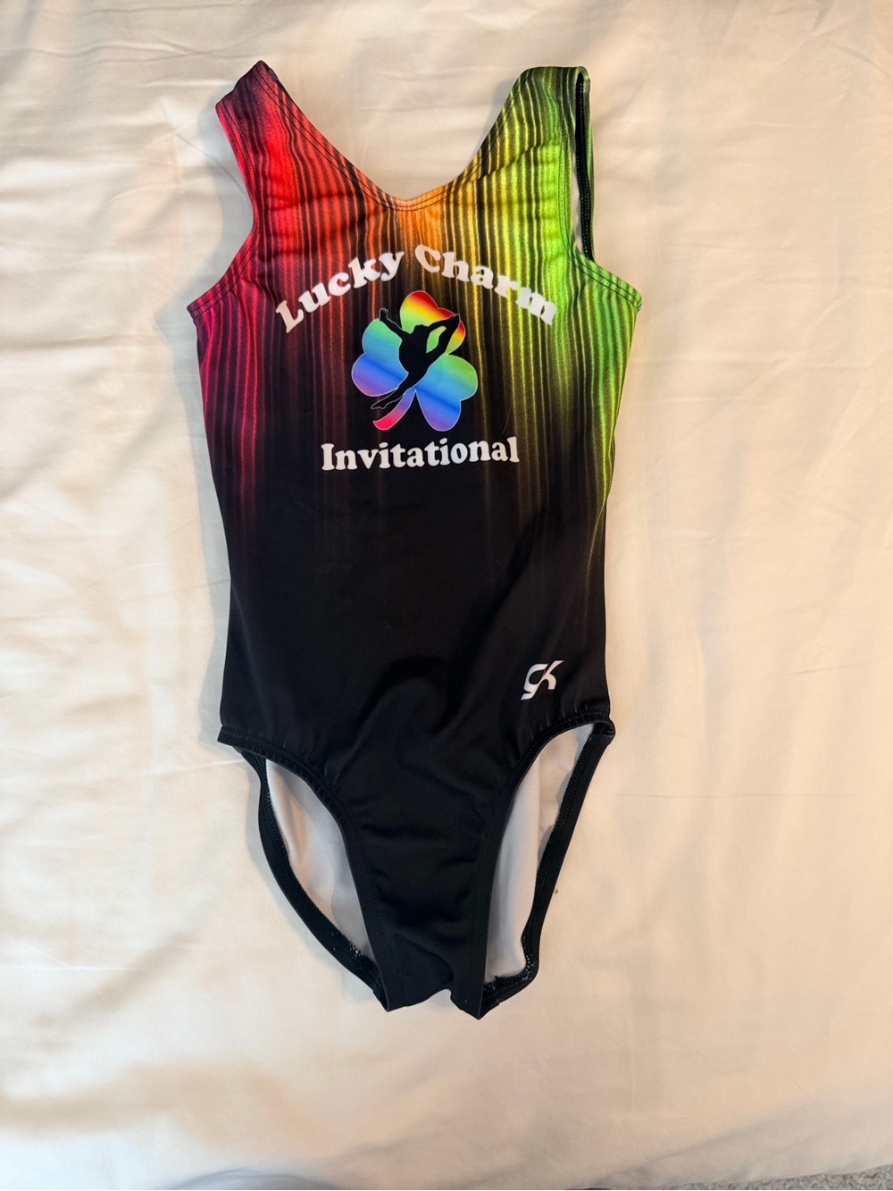 GK Kids Black One-Piece with Rainbow Gradient and Logo
